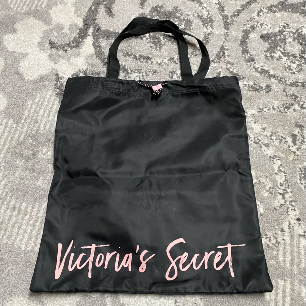 Victoria’s Secret Black Satin Tote Shoulder Bag